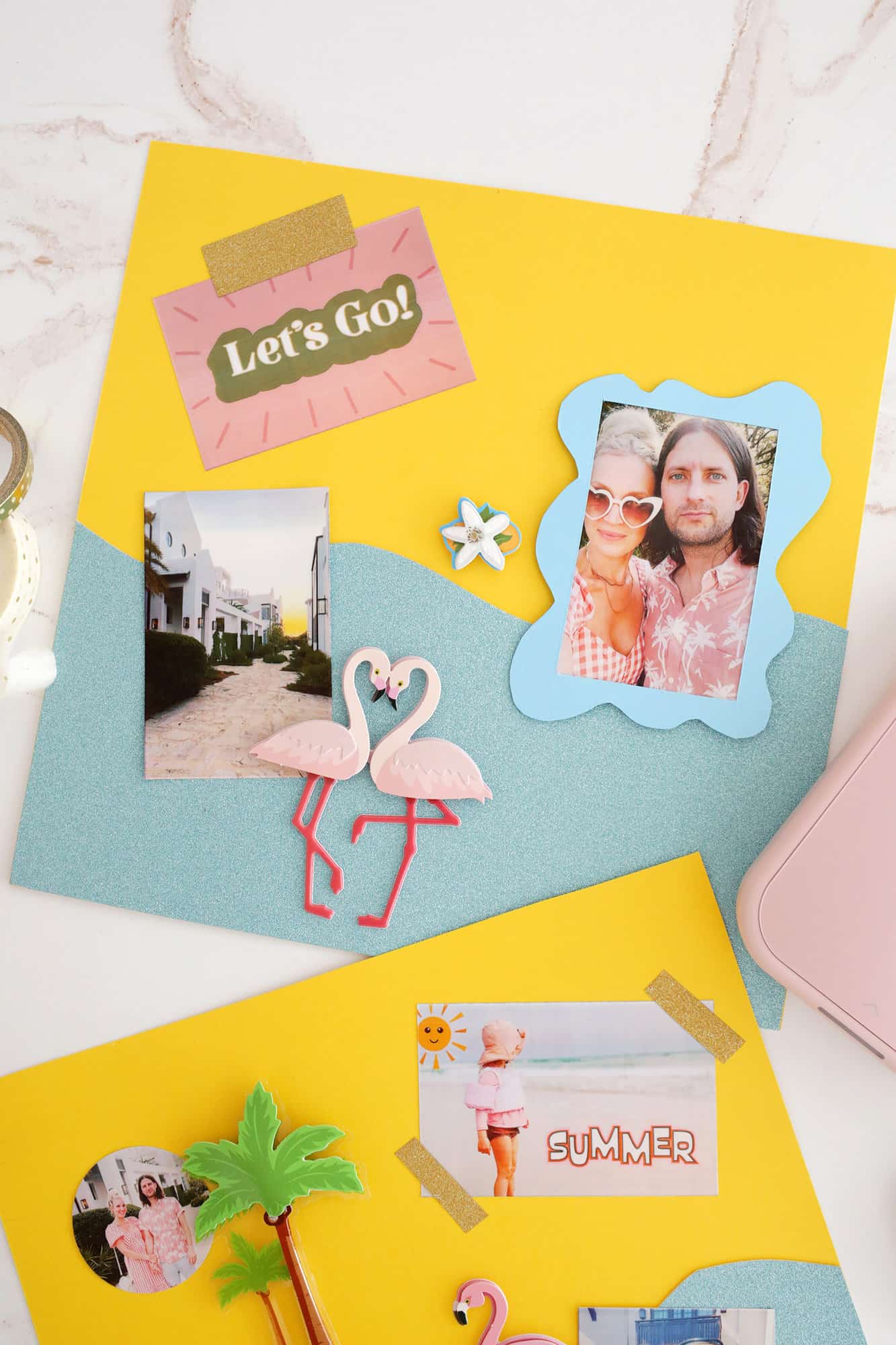 easy scrapbooking idea with photos and stickers