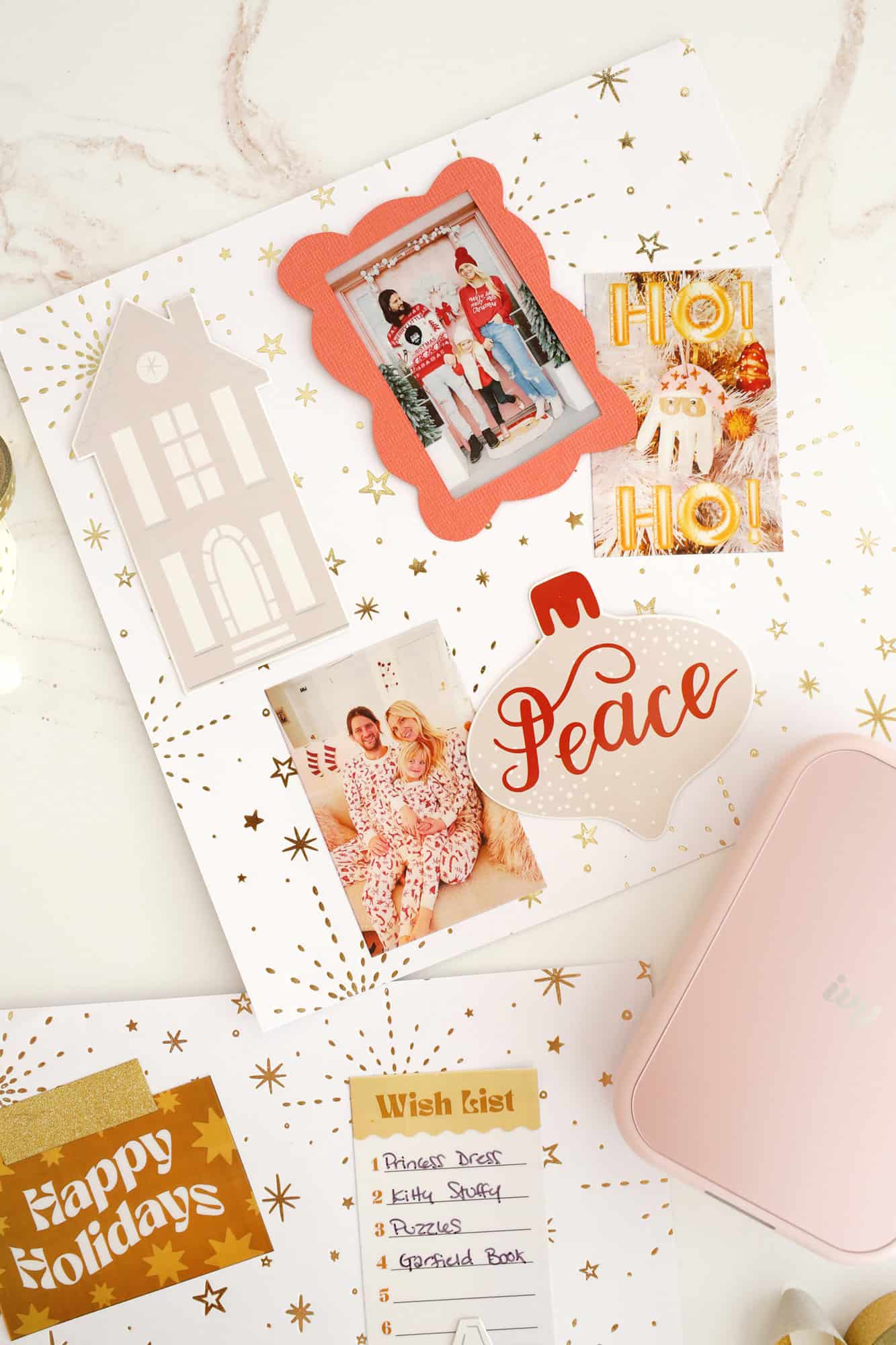 easy scrapbooking idea with photos and stickers