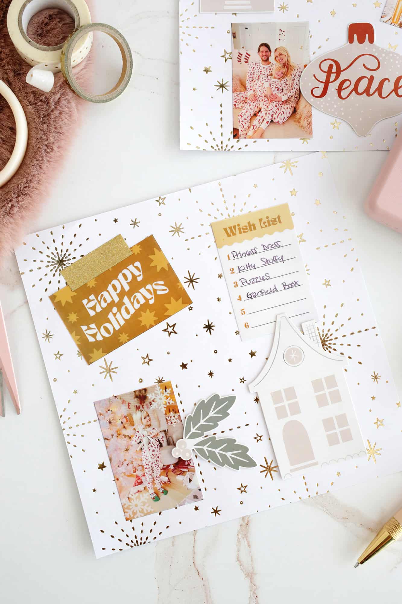 easy scrapbooking idea with photos and stickers