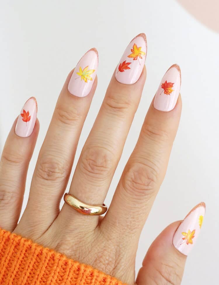 fall leaf nails