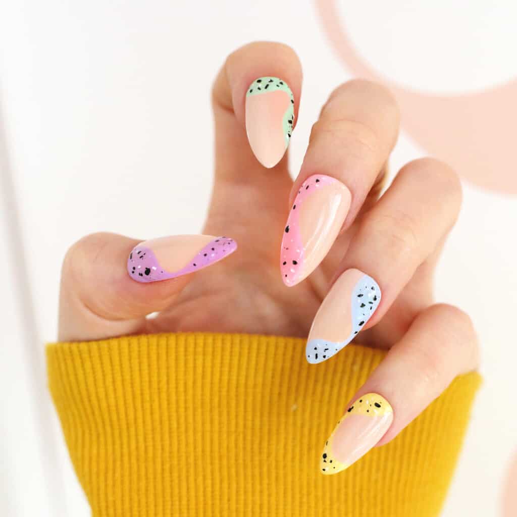 easter egg waves spring nails