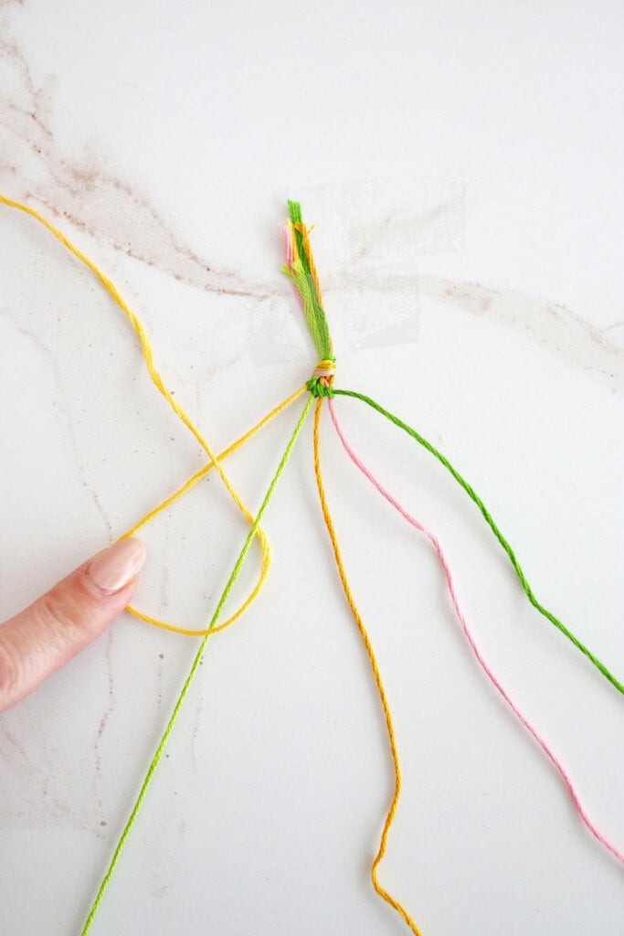 candy stripe friendship bracelet steps