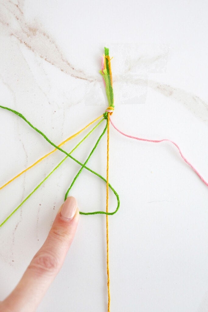 candy stripe friendship bracelet steps