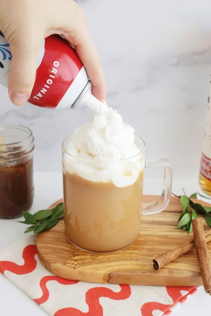 hot buttered rum with whipped cream