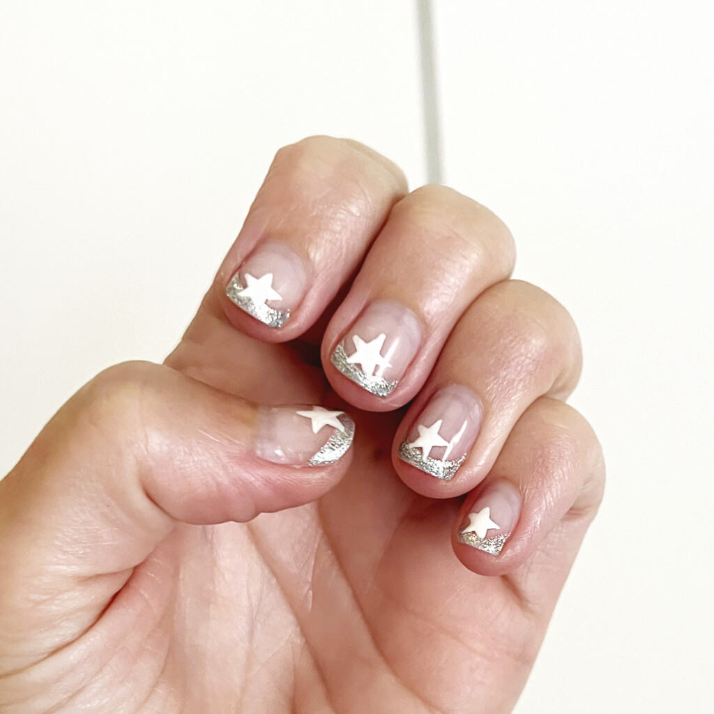 spring star glitter tip nails