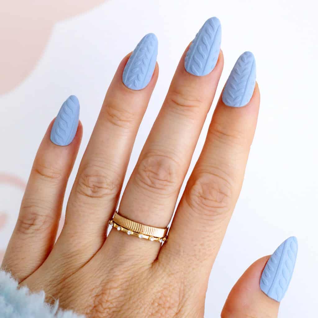 blue sweater nails for winter or christmas