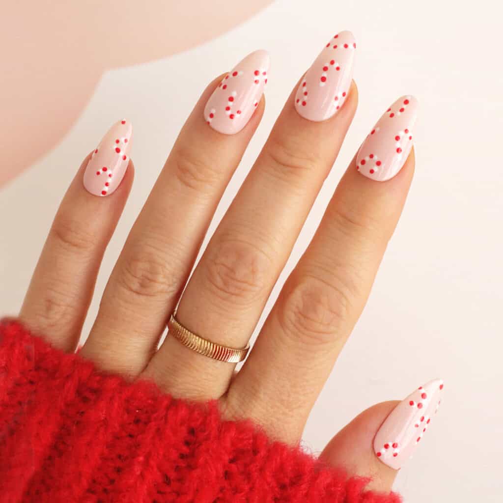 candy cane nails for christmas