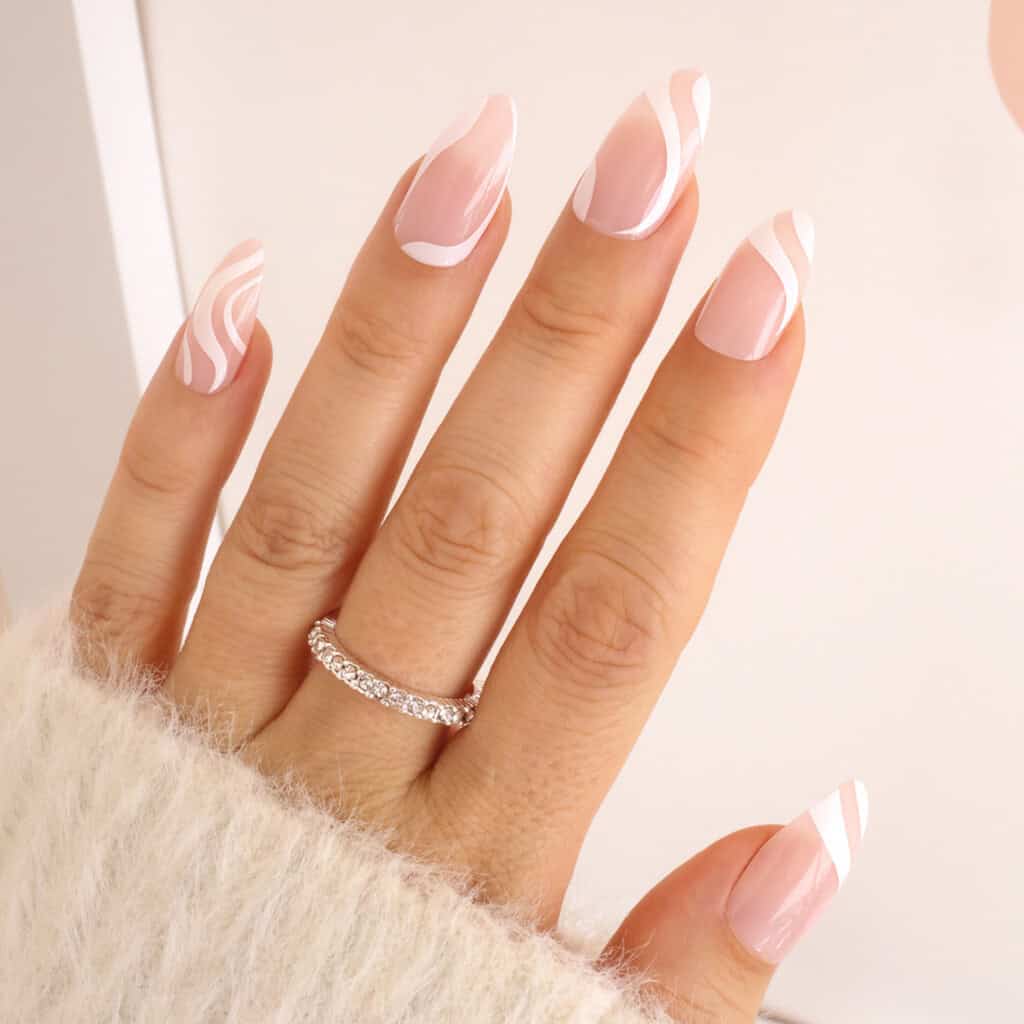 white wave winter nails