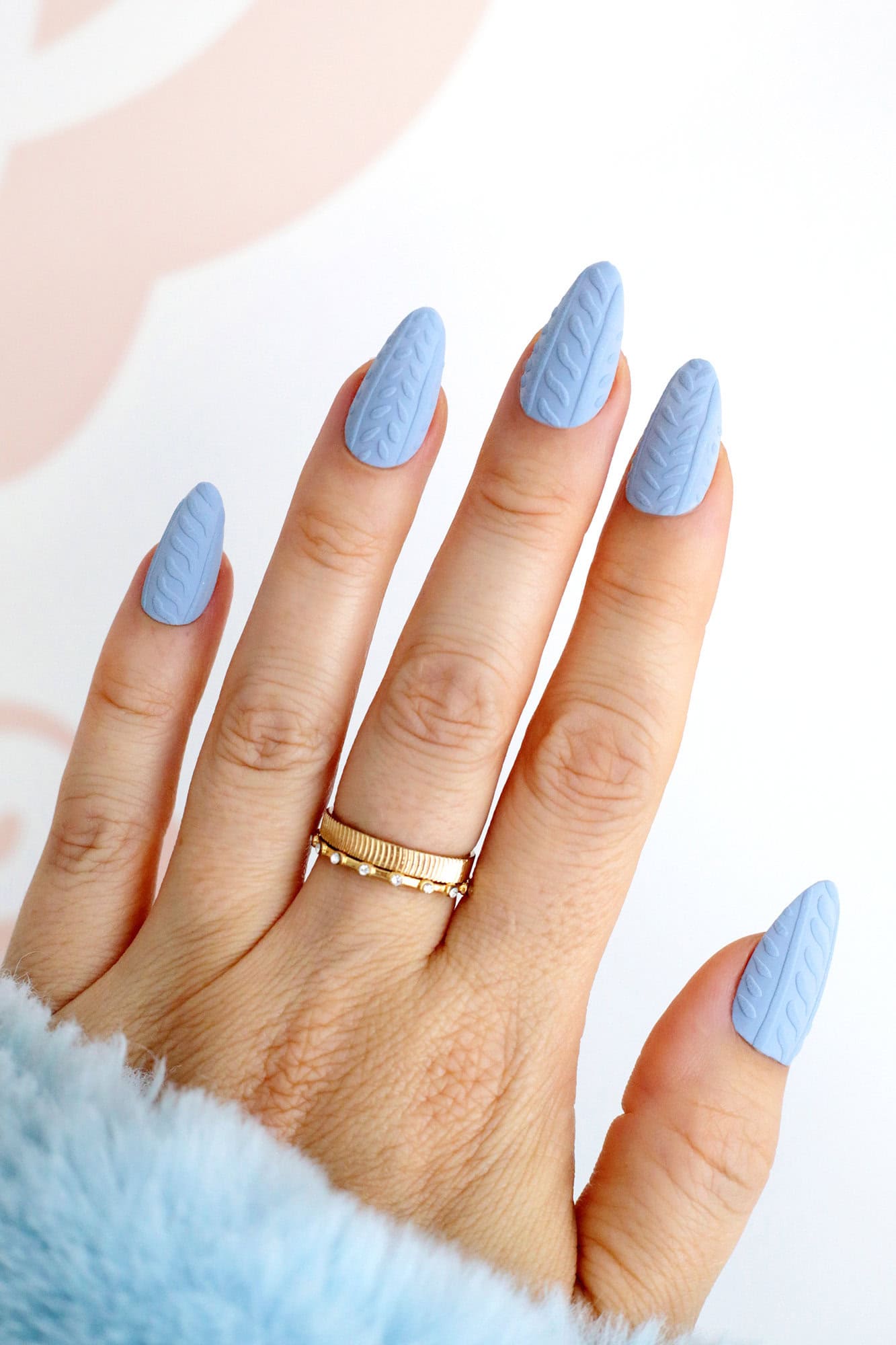 blue sweater nails winter